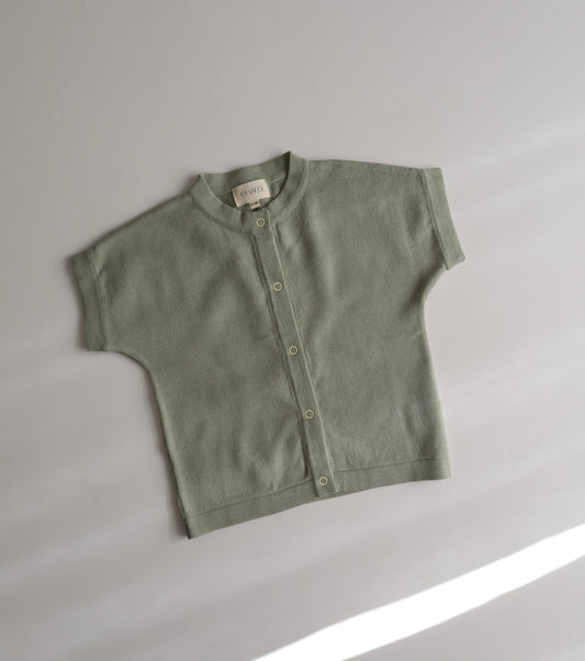 Knit Short Sleeve Snap Shirt | Pastel Green